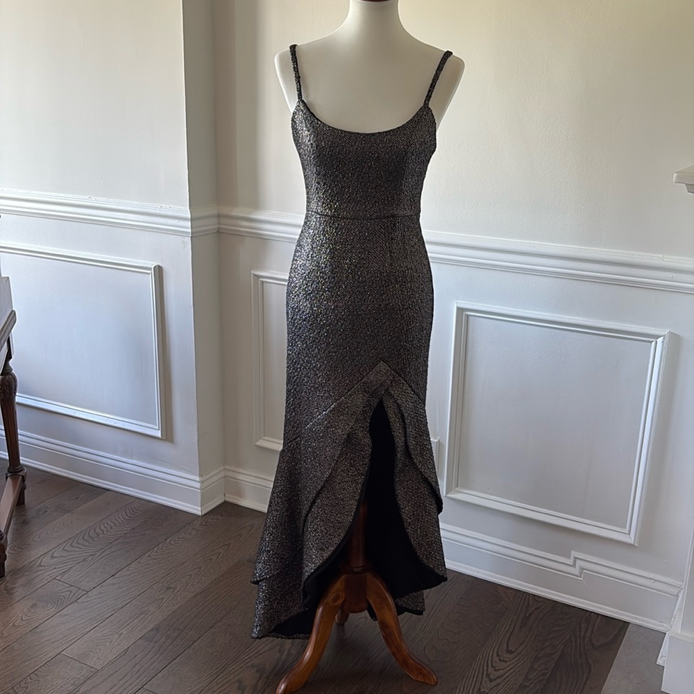 Hutch Metallic High Low Dress